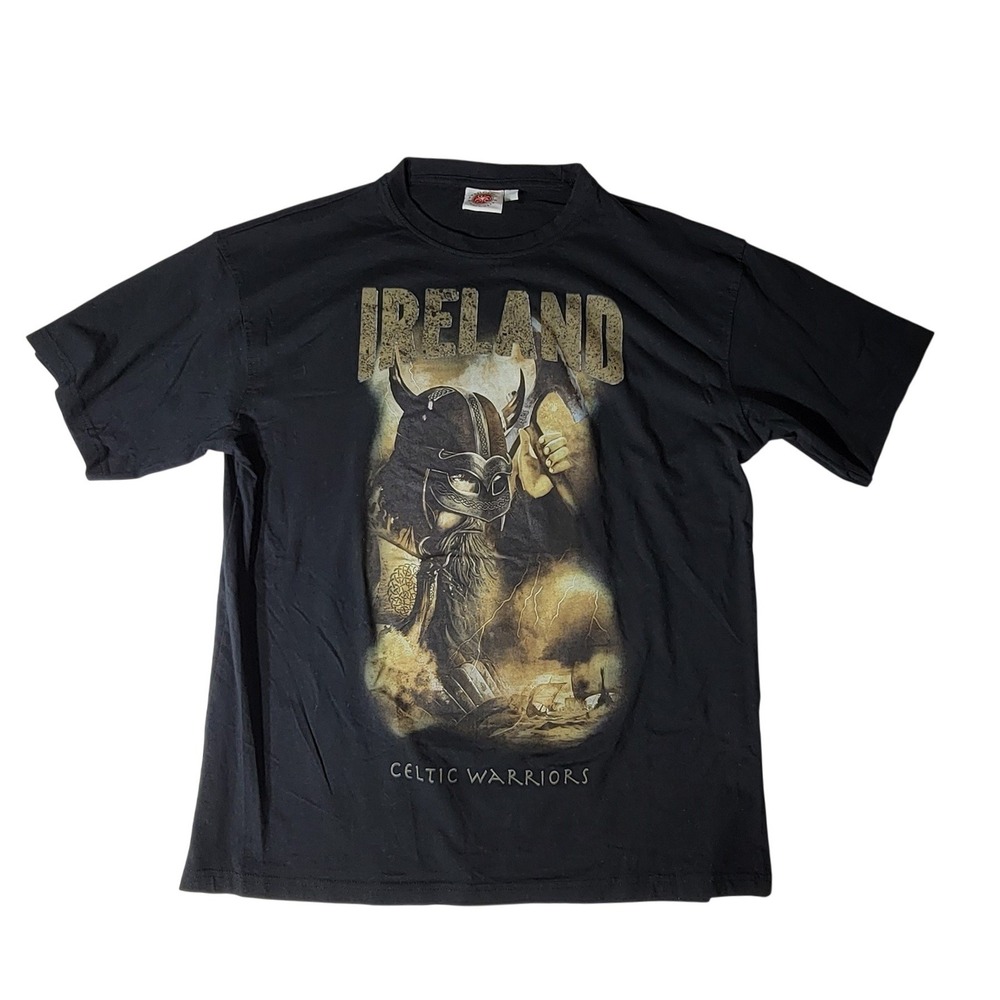 Traditional Craftwear Ireland Celtic Warriors Viking‎ Graphic T-Shirt Black XL
